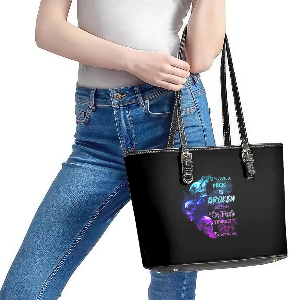 My Give A F Is Broken All Leather Tote Bag TS04