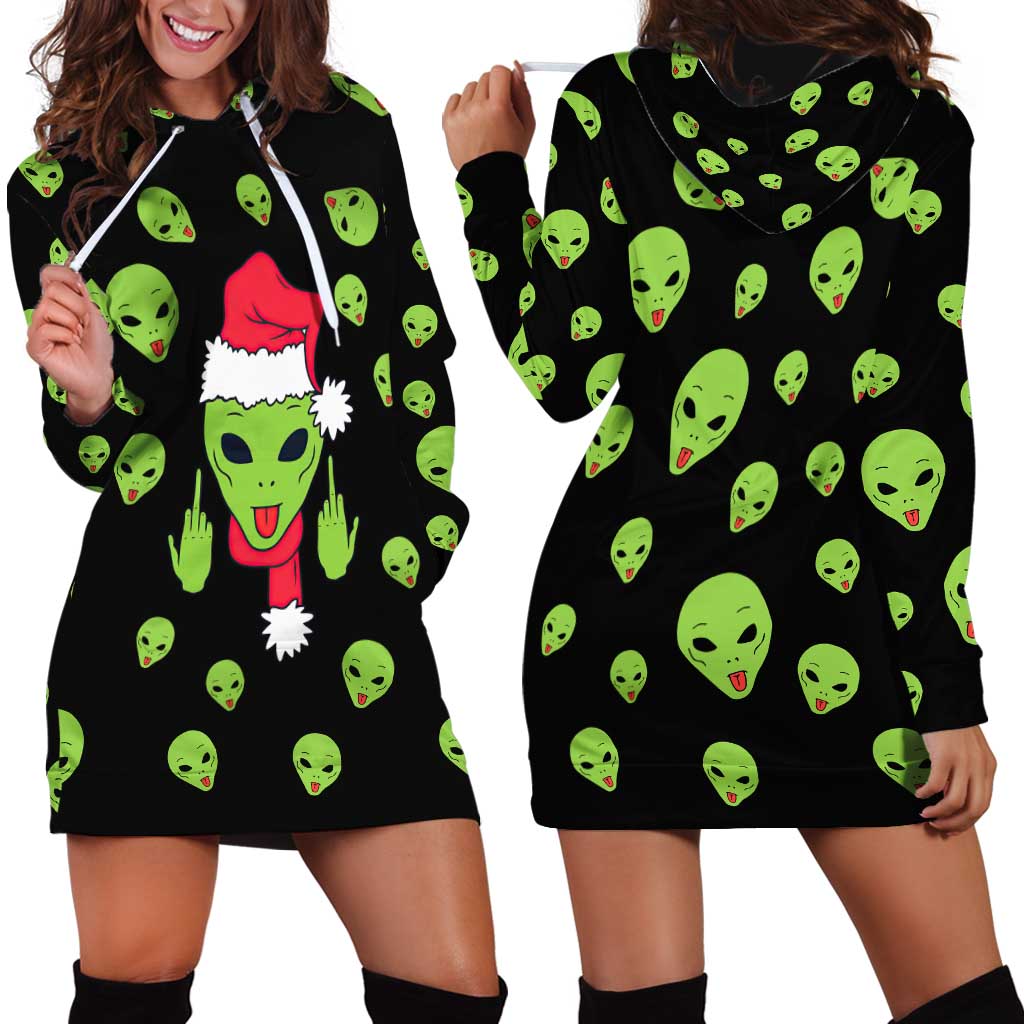 Alien Christmas Hoodie Dress Xmas Holiday Patterns TS04