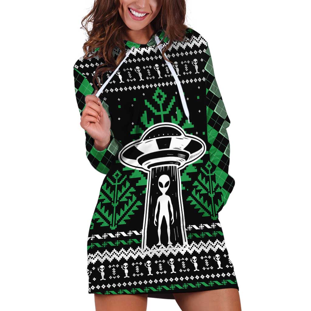 Alien Christmas Hoodie Dress Xmas Holiday Patterns TS04