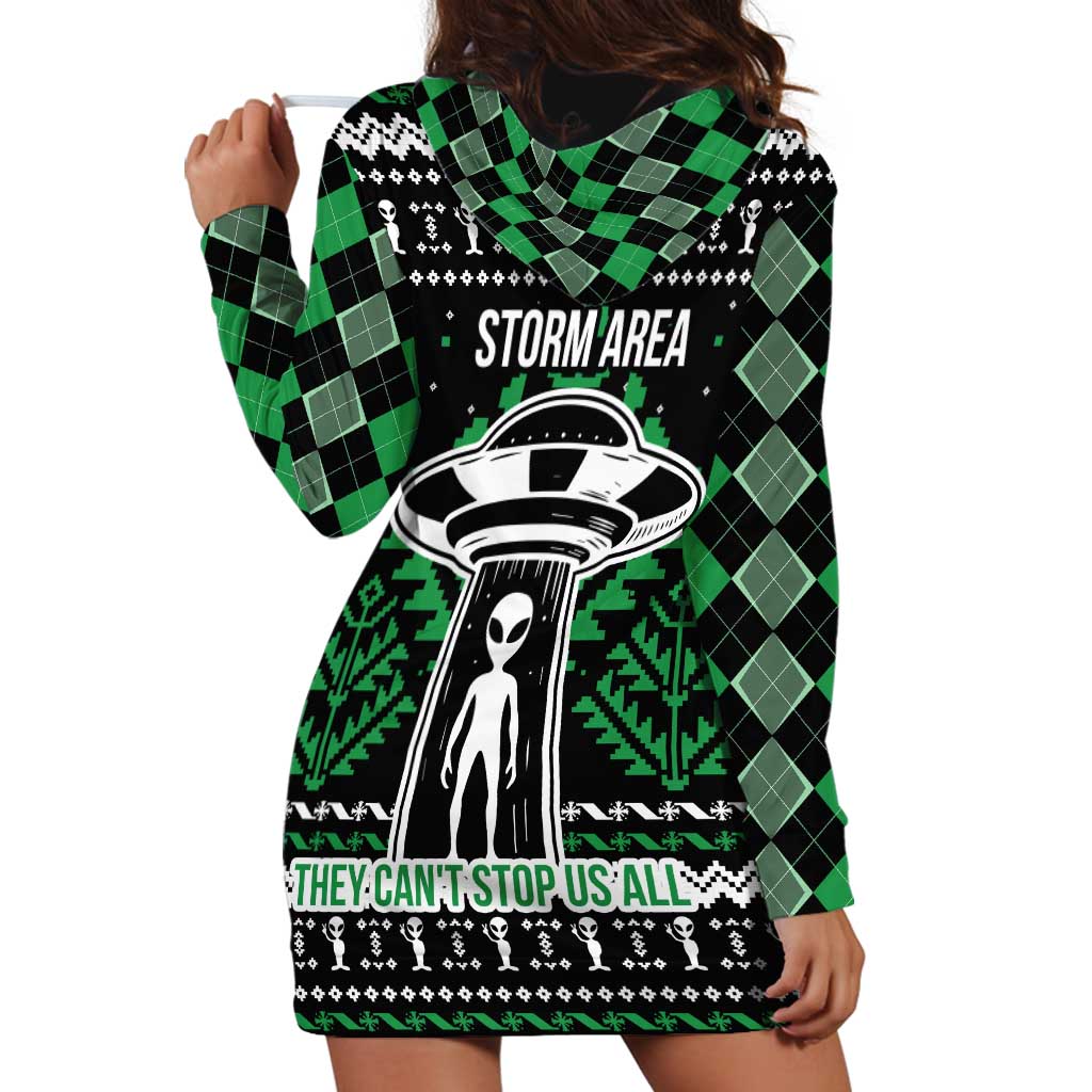 Alien Christmas Hoodie Dress Xmas Holiday Patterns TS04