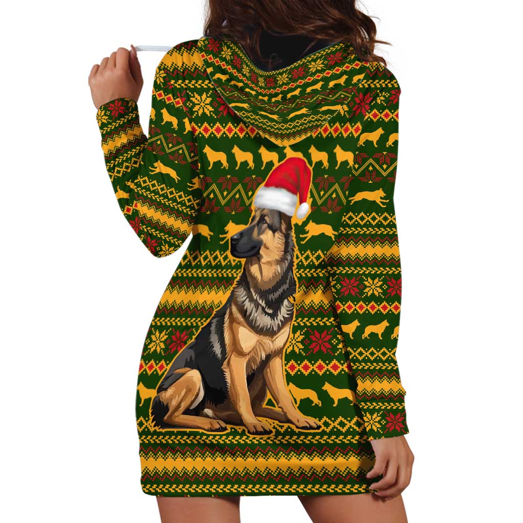 Awesome German Shepherd Dog Santa Claus Christmas Hoodie Dress Xmas Holiday Patterns TS04