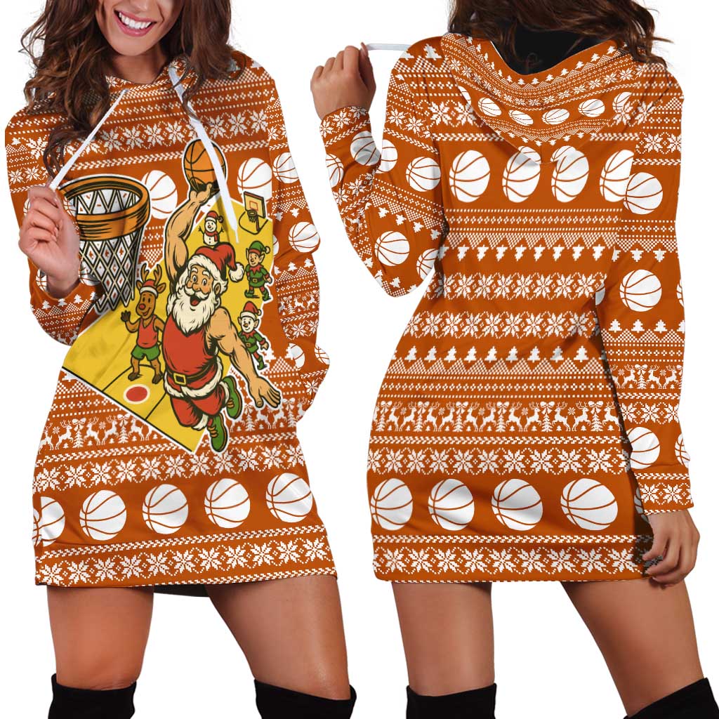 Basketball Santa Claus Christmas Hoodie Dress Xmas Holiday Patterns TS04