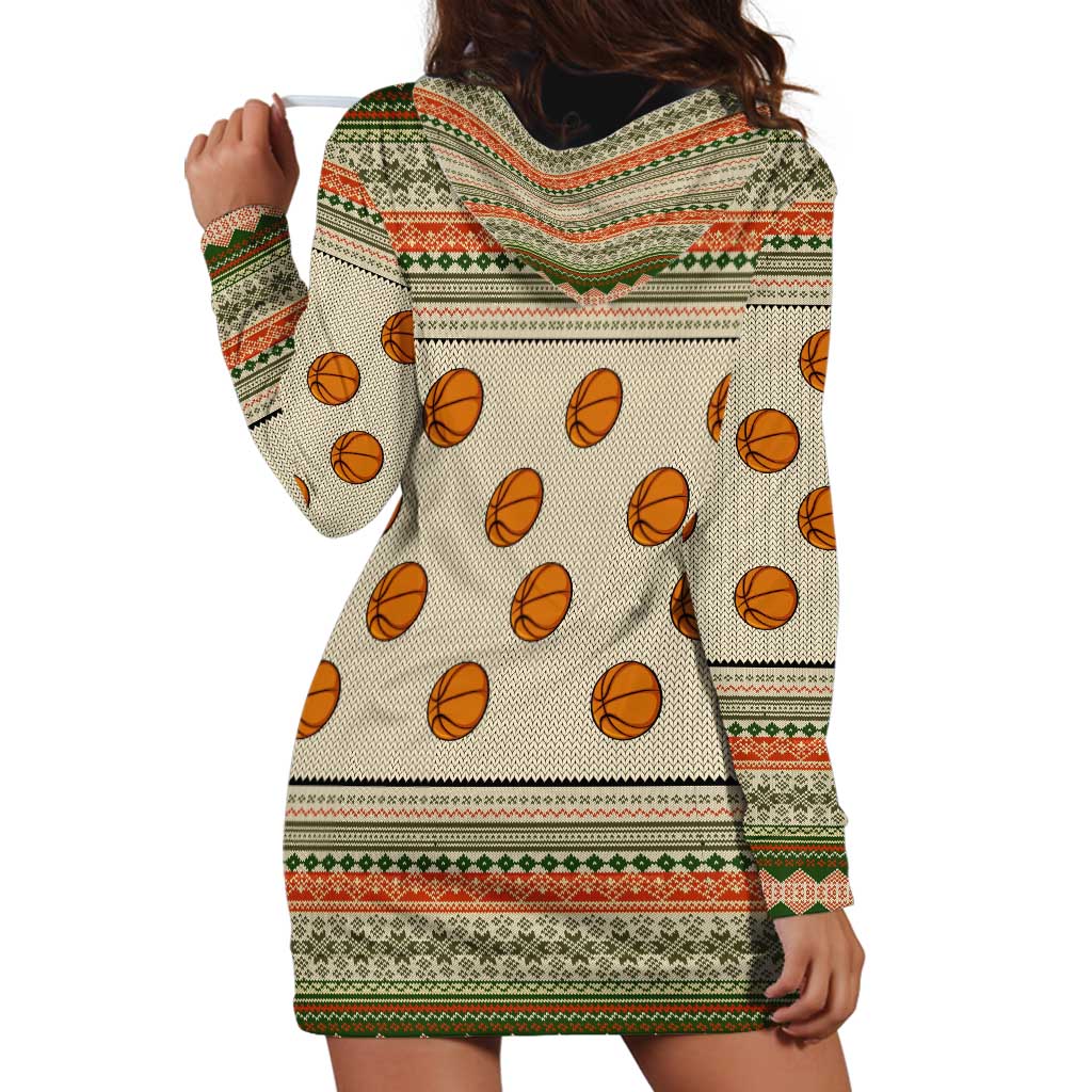 Basketball Winter Christmas Hoodie Dress Xmas Holiday Patterns TS04