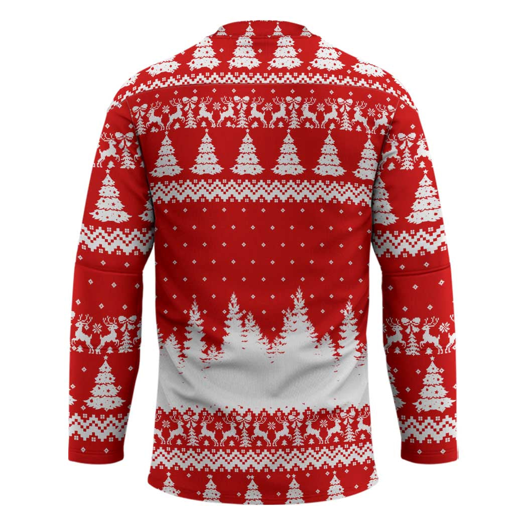 Beagle Dashing Dog Christmas Hockey Jersey Xmas Holiday Patterns TS04