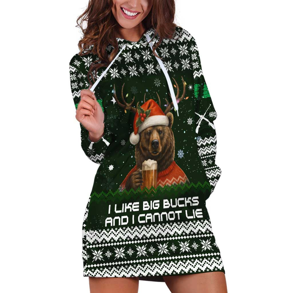 Bear Hunting and Beer Christmas Hoodie Dress Xmas Holiday Patterns TS04