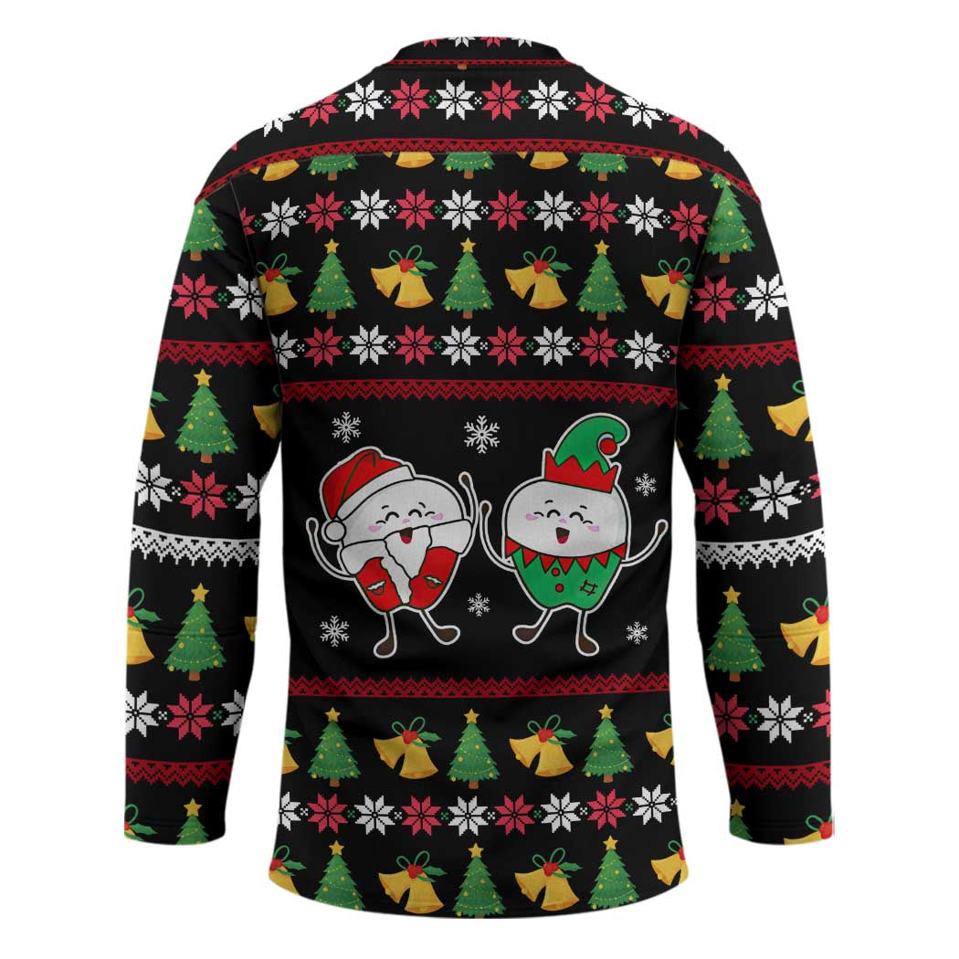 My Two Front Teeth Christmas Design Hockey Jersey Xmas Holiday Patterns TS04