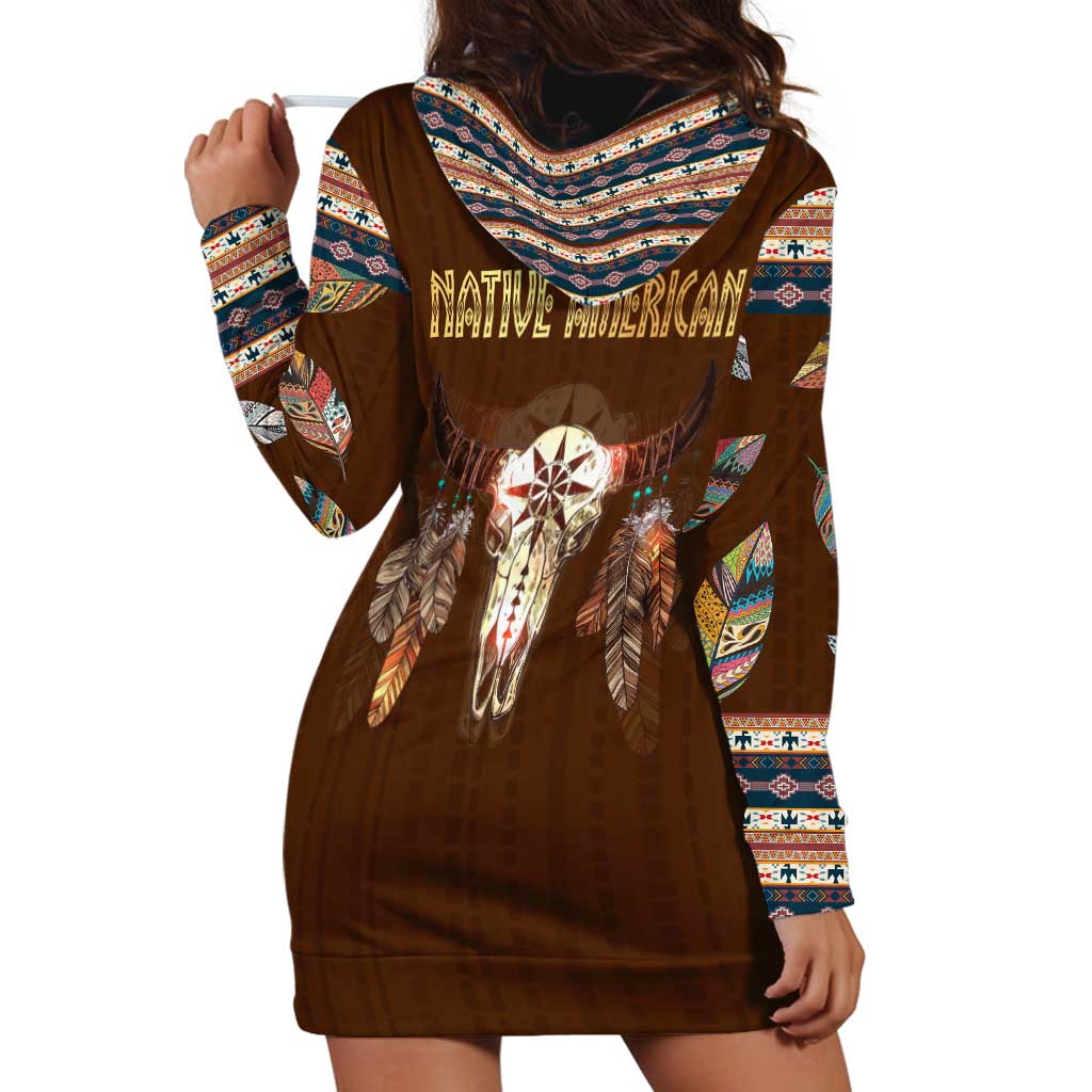 Native Skull Christmas Design Hoodie Dress Xmas Holiday Patterns TS04