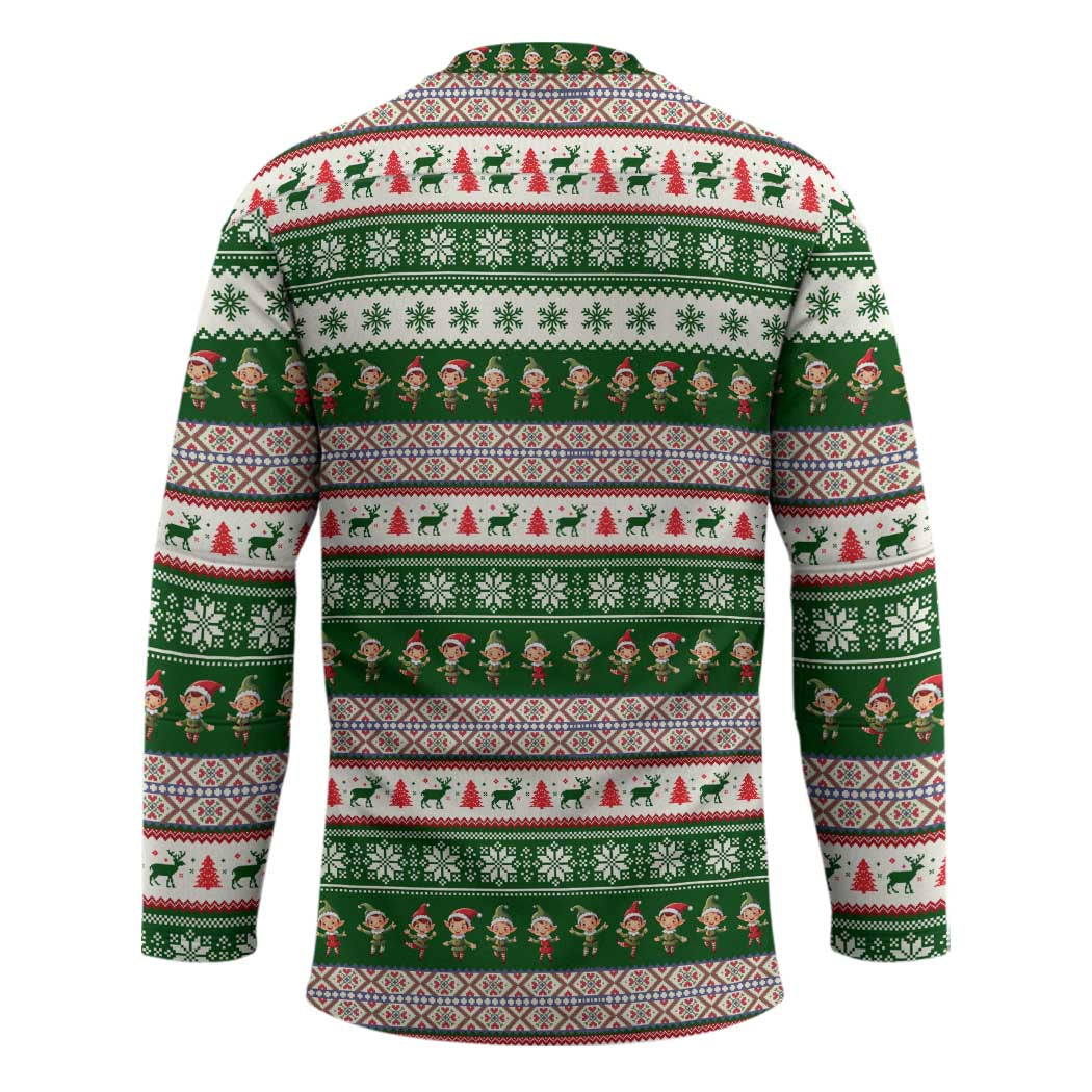 No Coffee No Workee Christmas Design Hockey Jersey Xmas Holiday Patterns TS04