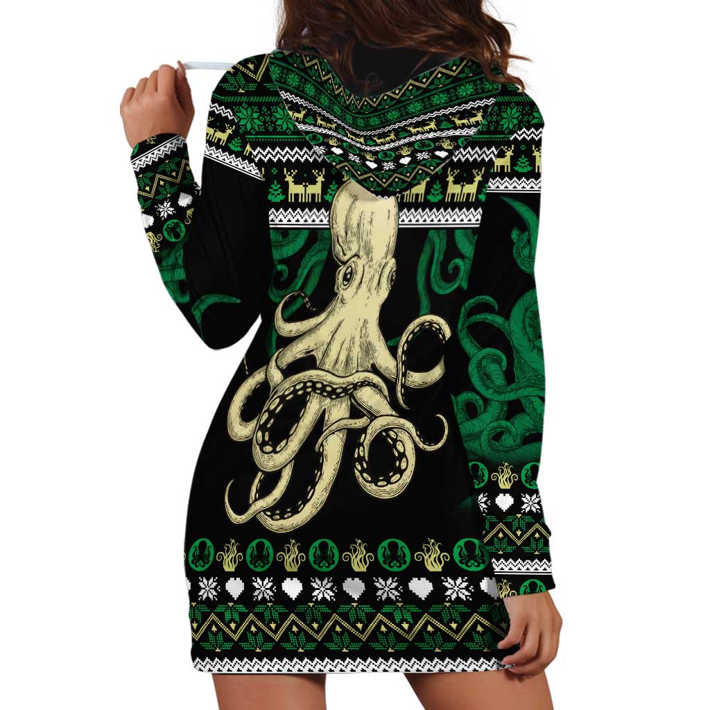 Octopus Cool Christmas Design Hoodie Dress Xmas Holiday Patterns TS04