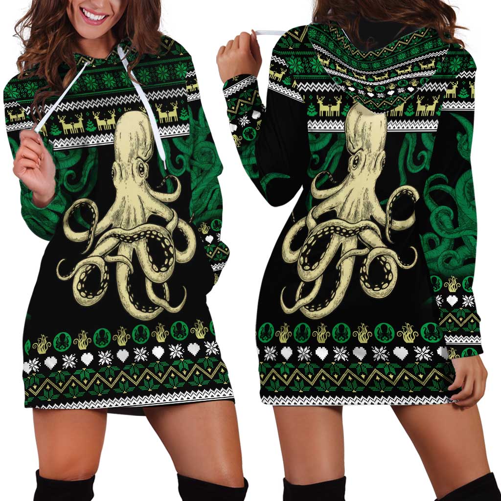 Octopus Cool Christmas Design Hoodie Dress Xmas Holiday Patterns TS04