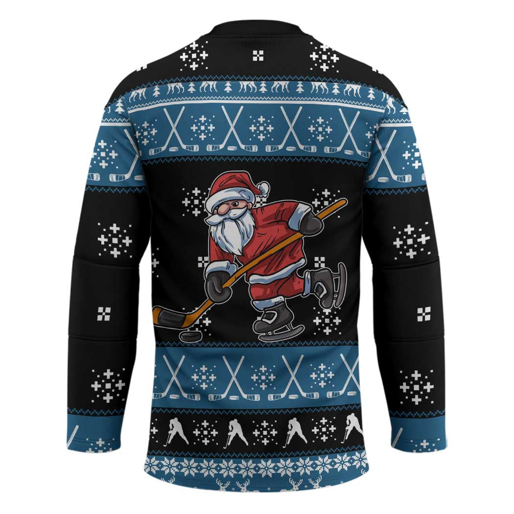 Happy Hockeyday Christmas Hockey Jersey Xmas Holiday Patterns TS04