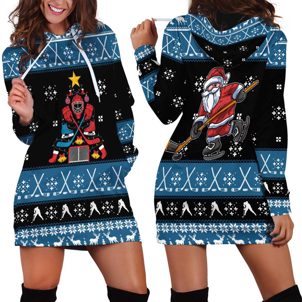 Happy Hockeyday Christmas Hoodie Dress Xmas Holiday Patterns TS04