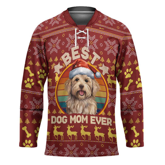 Havanese Best Dog Mom Christmas Hockey Jersey Xmas Holiday Patterns TS04