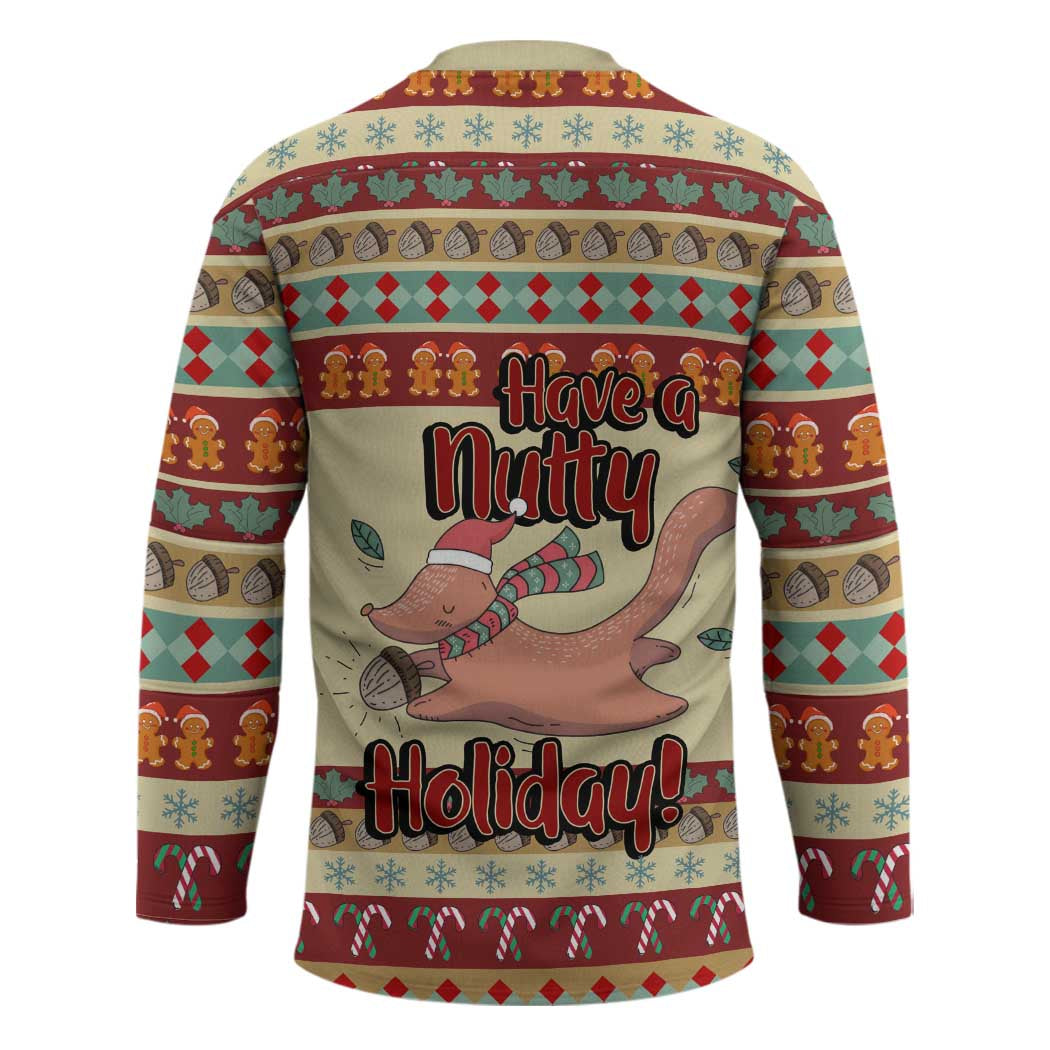 Have A Nutty Holiday Christmas Christmas Hockey Jersey Xmas Holiday Patterns TS04