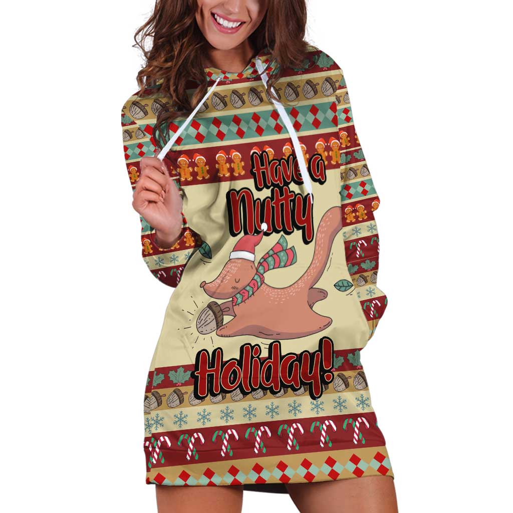 Have A Nutty Holiday Christmas Christmas Hoodie Dress Xmas Holiday Patterns TS04