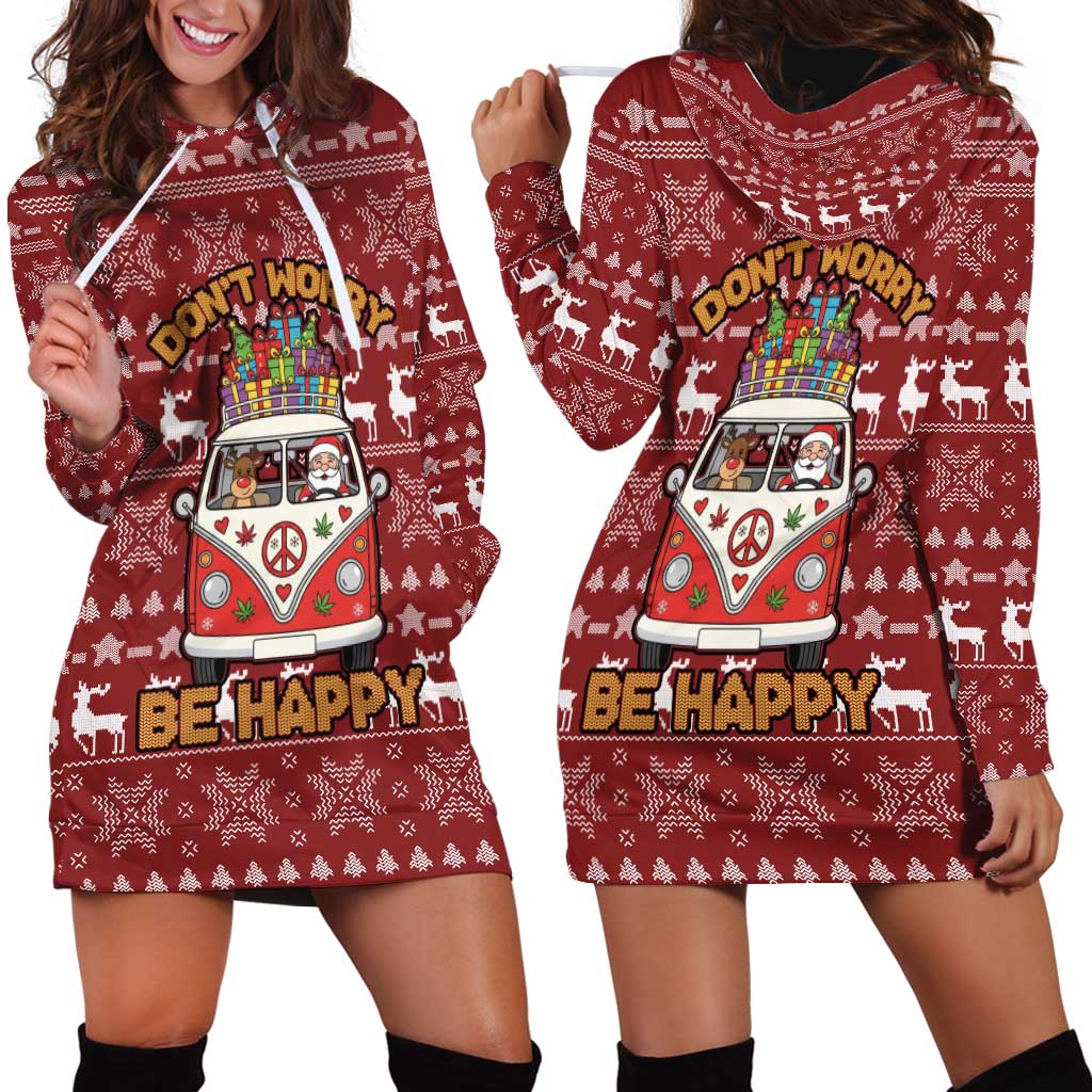 Hippie Car Santa Claus Christmas Hoodie Dress Xmas Holiday Patterns TS04