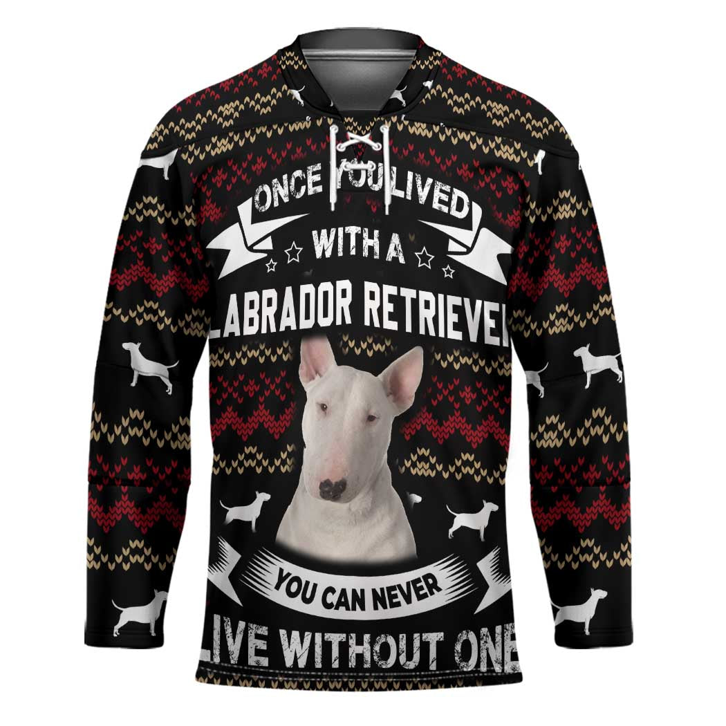 Christmas Bull Dog Terrier Hockey Jersey Xmas Holiday Patterns TS04