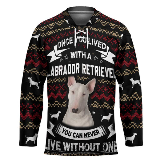Christmas Bull Dog Terrier Hockey Jersey Xmas Holiday Patterns TS04