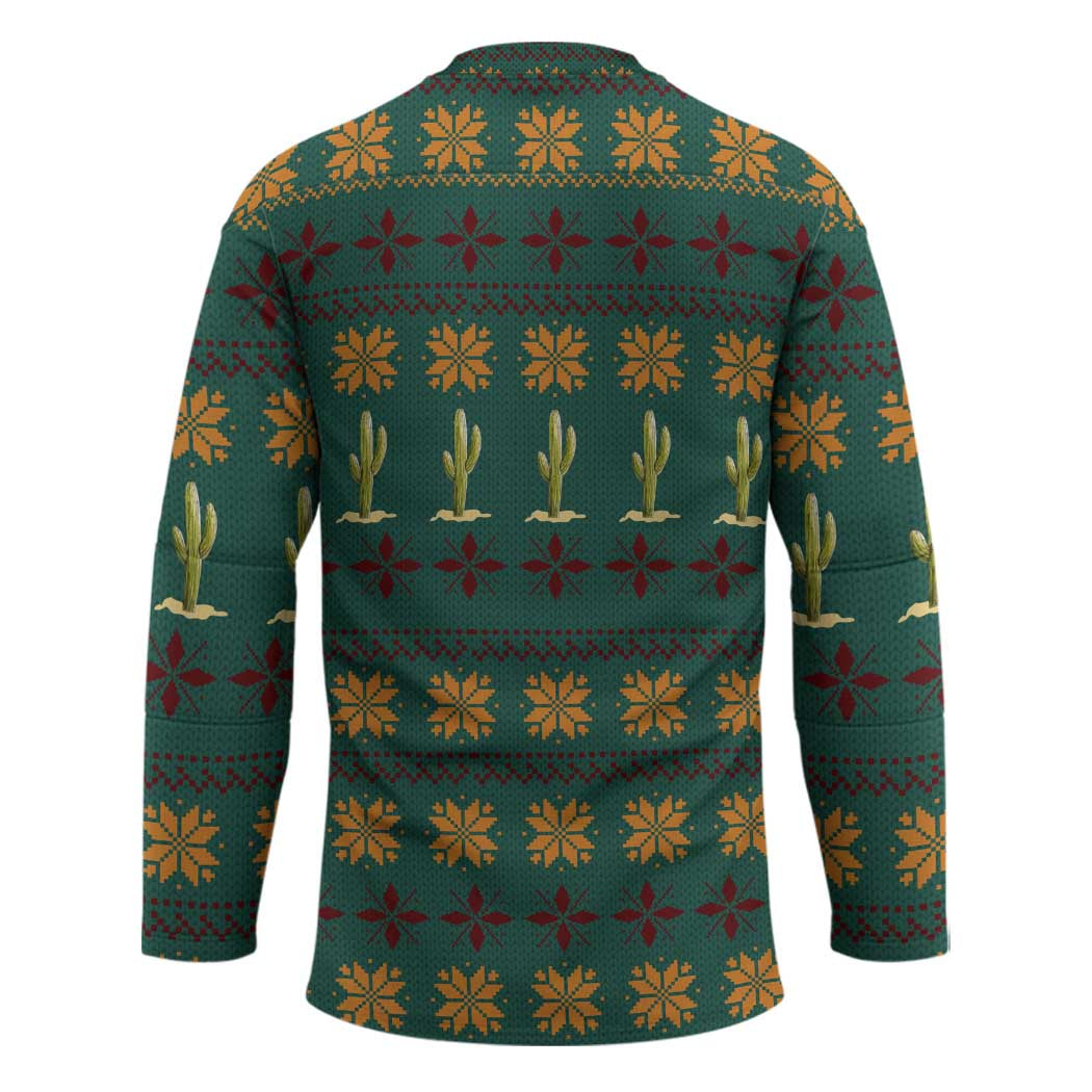 Cactus Gifts Christmas Hockey Jersey Xmas Holiday Patterns TS04