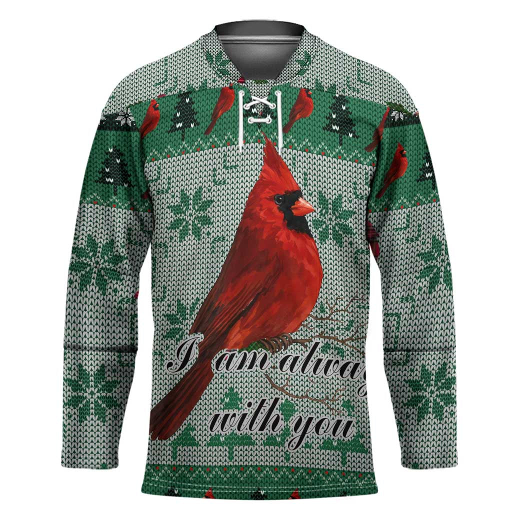 Cardinal I am Always With You Christmas Hockey Jersey Xmas Holiday Patterns TS04