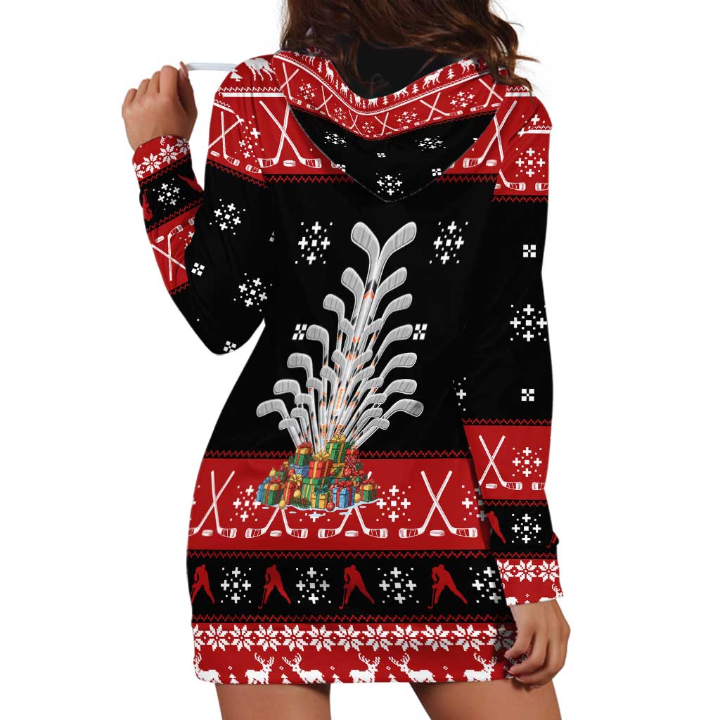 Hockey Is Back Christmas Hoodie Dress Xmas Holiday Patterns TS04