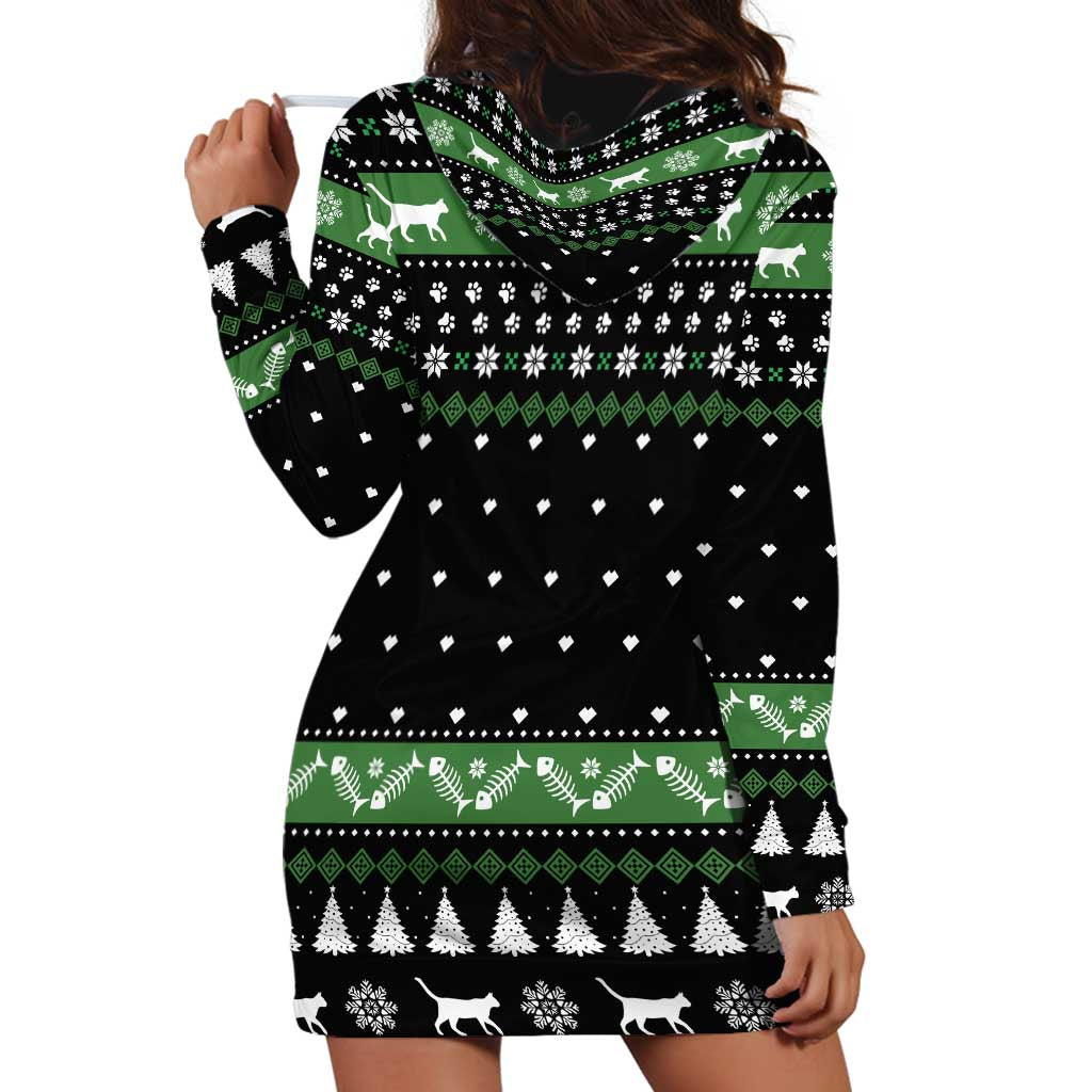 Cat Be Nice Christmas Hoodie Dress Xmas Holiday Patterns TS04