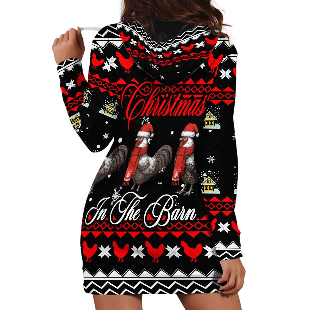Chicken Farm Christmas Hoodie Dress Xmas Holiday Patterns TS04
