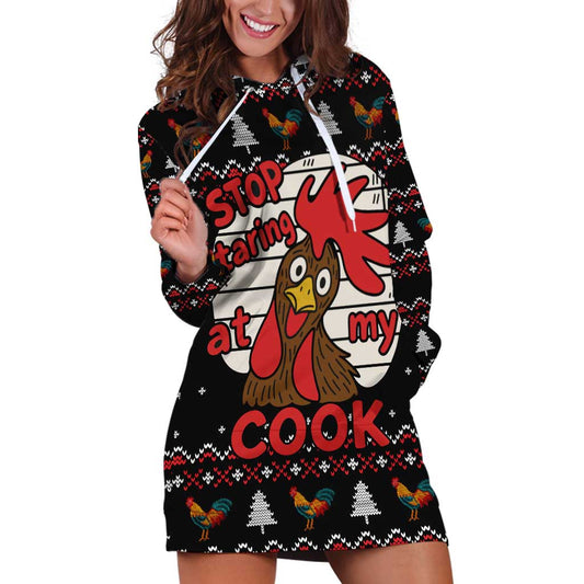 Chicken Stop Christmas Hoodie Dress Xmas Holiday Patterns TS04