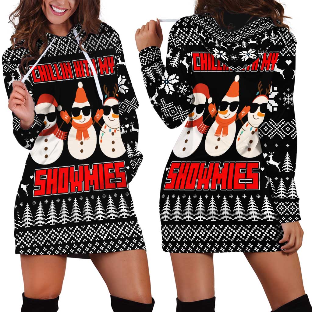 Chillin With My Snowmies Christmas Hoodie Dress Xmas Holiday Patterns TS04