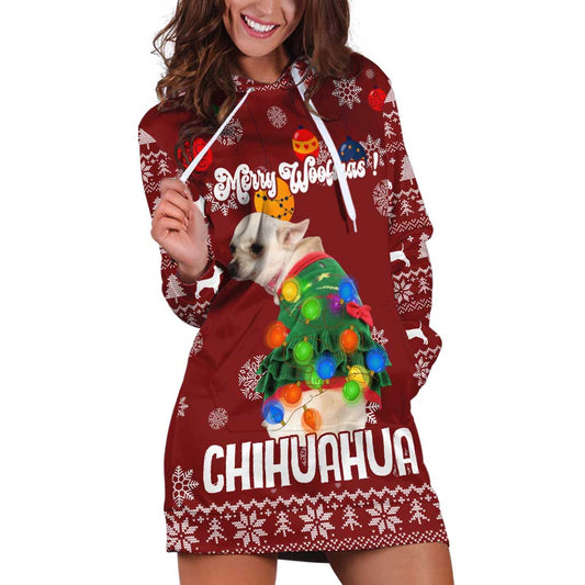 Chihuahua Dog Attitude Christmas Hoodie Dress Xmas Holiday Patterns TS04