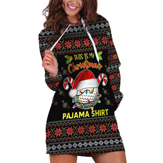 Golf Pajama Christmas Hoodie Dress Xmas Holiday Patterns TS04