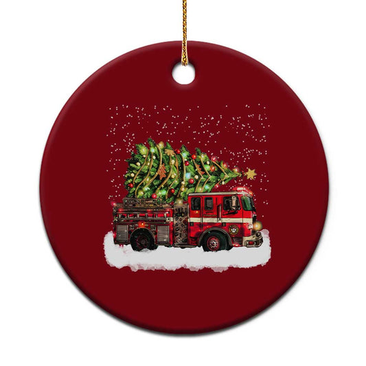 Fire Truck Xmas Ceramic Ornament Fireman Xmas Firefighter TS10