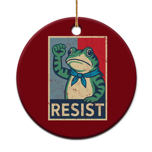 Frog Resist Ceramic Ornament Portland Frog Raised Fist Poster Graphic TS11