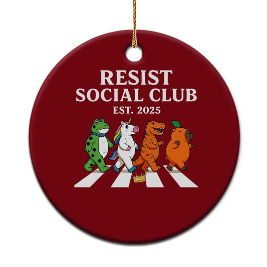 Resist Social Club 2025 Ceramic Ornament Portland Frog Animals Mascot Walking TS11