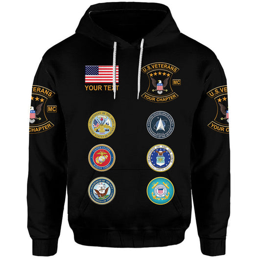 Custom U.S. Veterans Motorcycle Club Hoodie USVMC Simple Style LT8