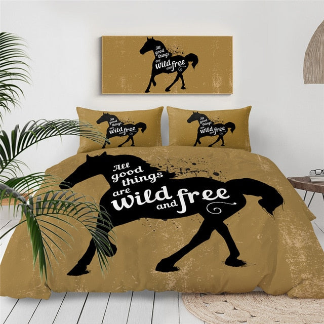 Native American Horses 3D Dusty Lightning Printed Bedding Set LT10