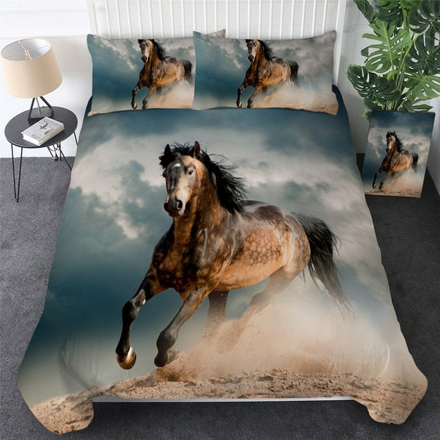 Native American Horses 3D Dusty Lightning Printed Bedding Set LT10