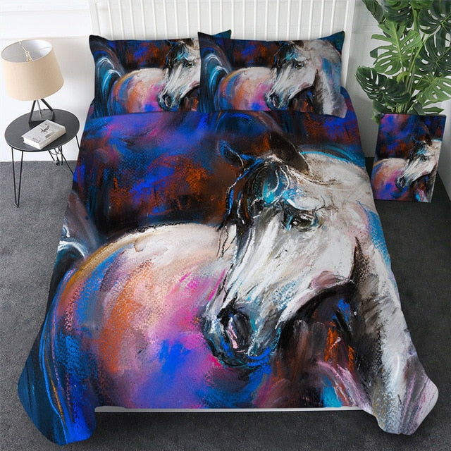 Native American Horses 3D Dusty Lightning Printed Bedding Set LT10