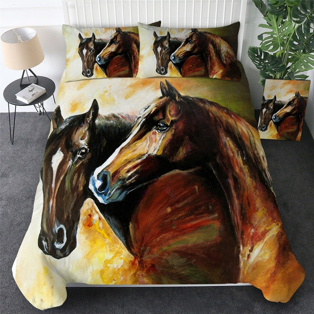 Native American Horses 3D Dusty Lightning Printed Bedding Set LT10