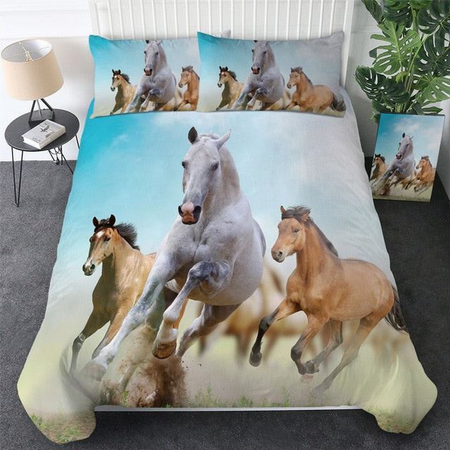 Native American Horses 3D Dusty Lightning Printed Bedding Set LT10