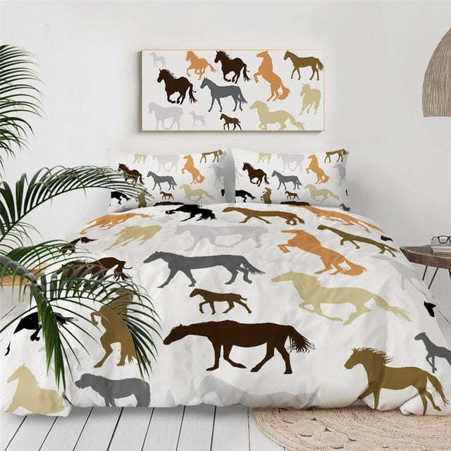Native American Horses 3D Dusty Lightning Printed Bedding Set LT10