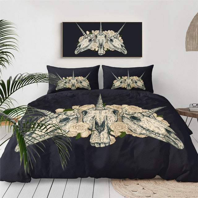 Native American Head Skull Feathers Bedding Set LT10