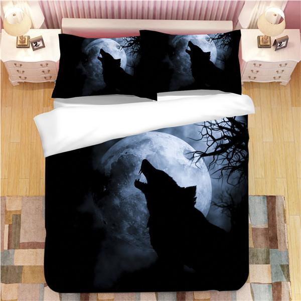 Native American Howling Wolves Under Moonlight Bedding Set LT10