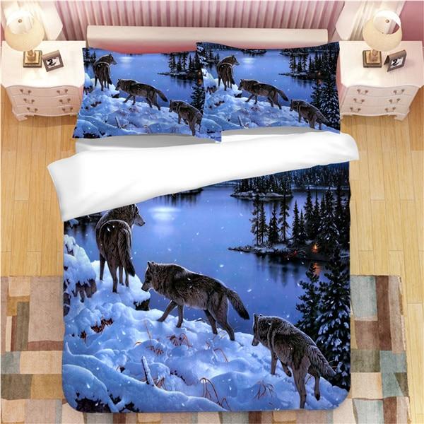 Native American Howling Wolves Under Moonlight Bedding Set LT10