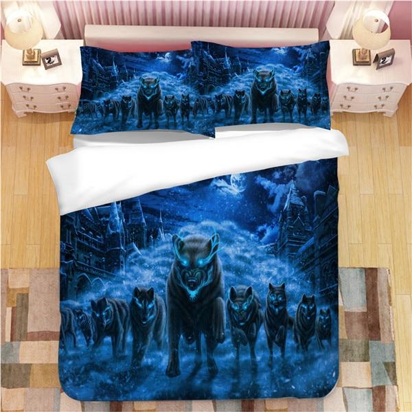 Native American Howling Wolves Under Moonlight Bedding Set LT10