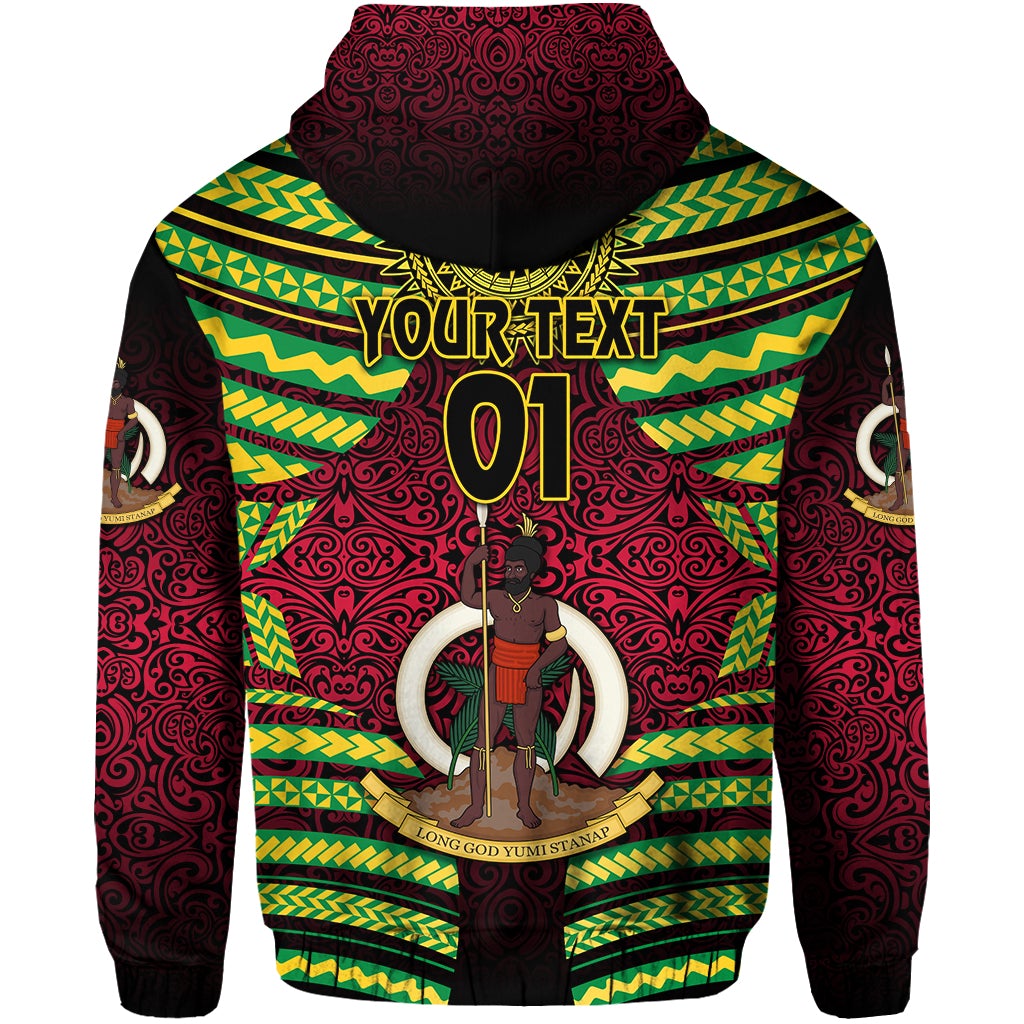 Custom Vanuatu Special Independence Anniversary Hoodie Creative Style Gradient Red, Custom Text And Number LT8