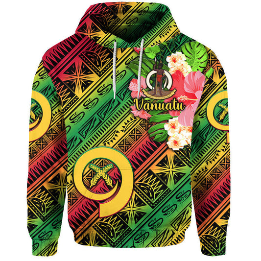 Custom Vanuatu Hoodie Independence Be Proud Vanuatu Flag Gradient Vibes LT8