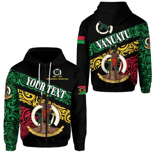 Custom Vanuatu Special Independence Anniversary Zip Hoodie Sporty Style LT8