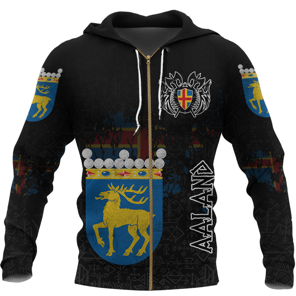 Custom Viking land Flag and Map Zip Hoodie style Viking Geri and Freki RLT12